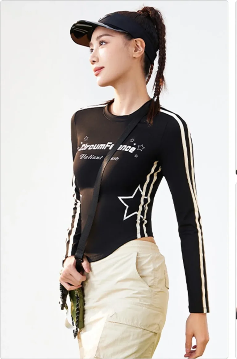 Nylon Logo Printed Long Sleeve Top