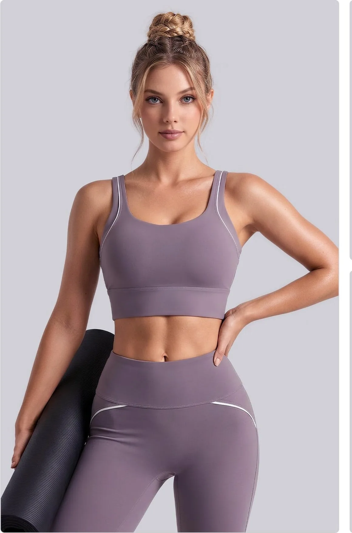Nylon Line-Detailed Sports Bra