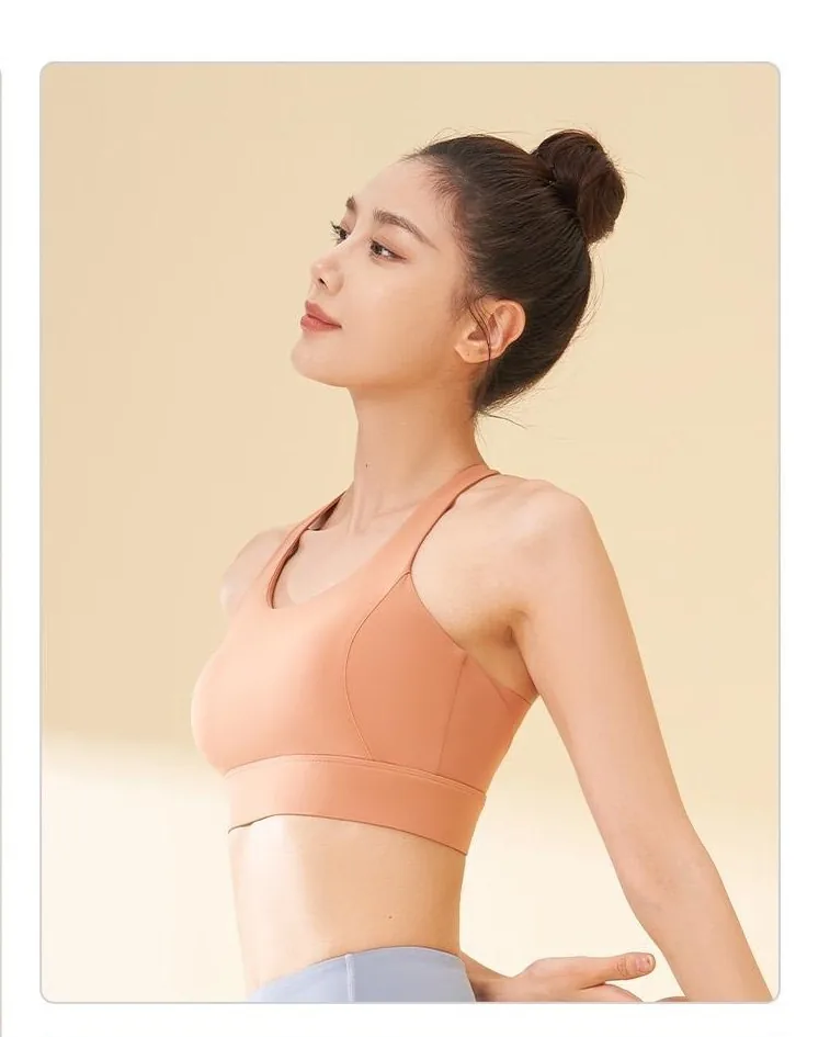 Nylon Hole-Detail Button-Front Sports Bra