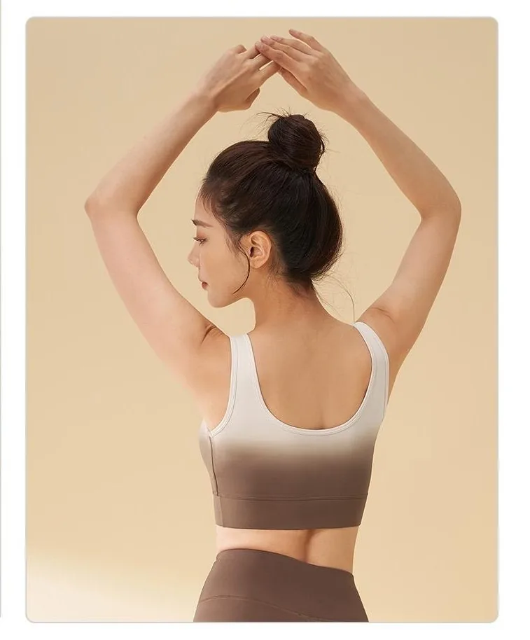 Nylon Gradient Dip-Dye Sports Bra