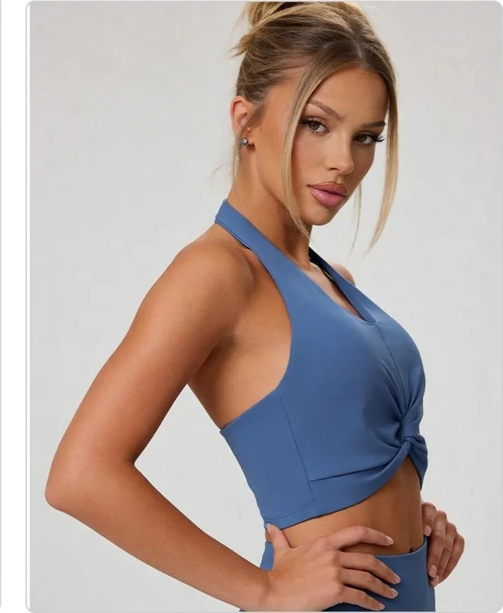 Nylon Halter Sports Bra