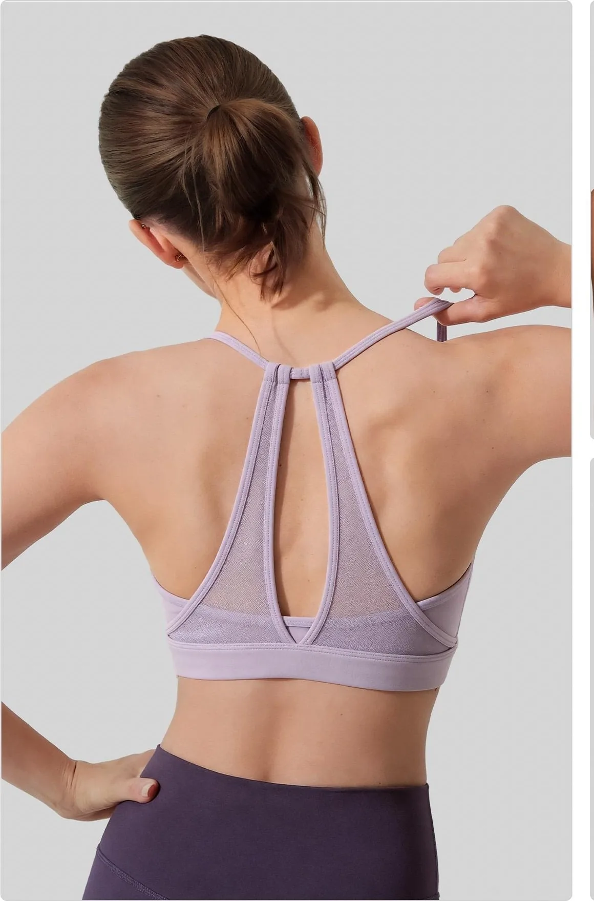 Nylon Mesh Cutout Sports Bra