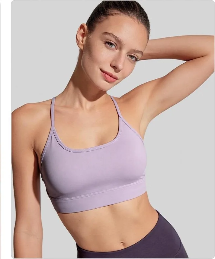 Nylon Mesh Cutout Sports Bra