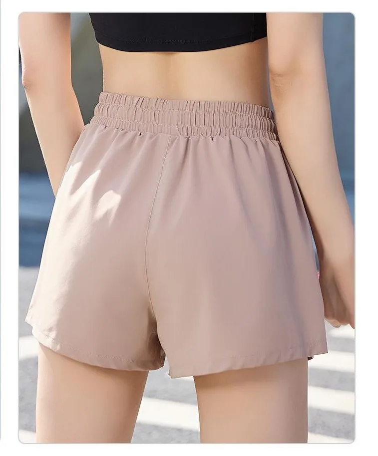 Peach Button-Detail Quick-Dry Shorts