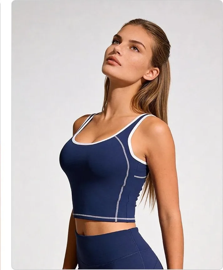 Peach Curved-Seam Tank Top