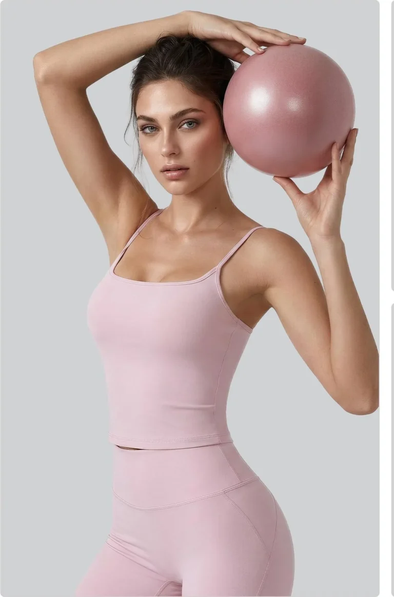 Peach Square Neck Racerback Tank Top