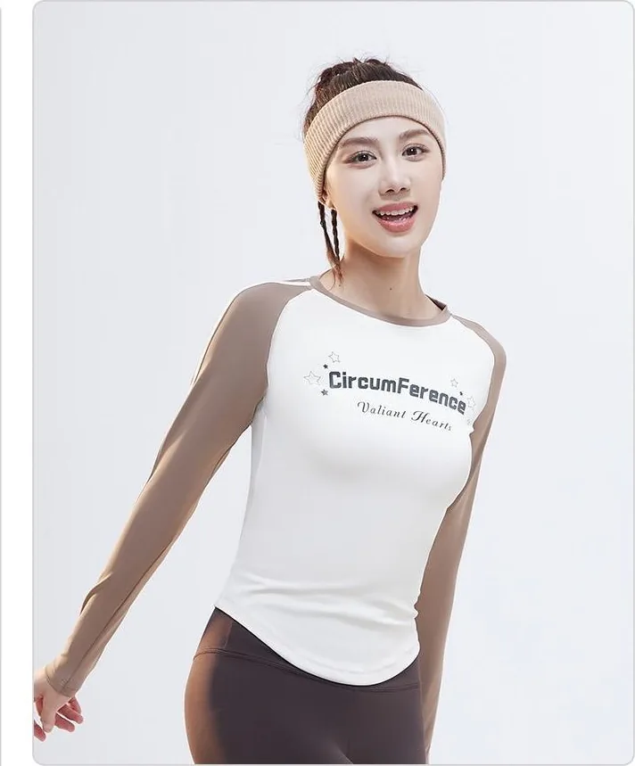 Peach Logo Printed Long Sleeve Top