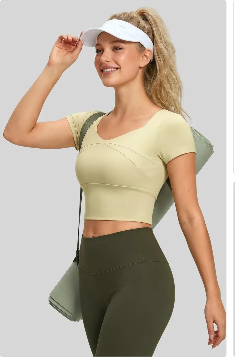 Peach Spliced Short Sleeve Top 01