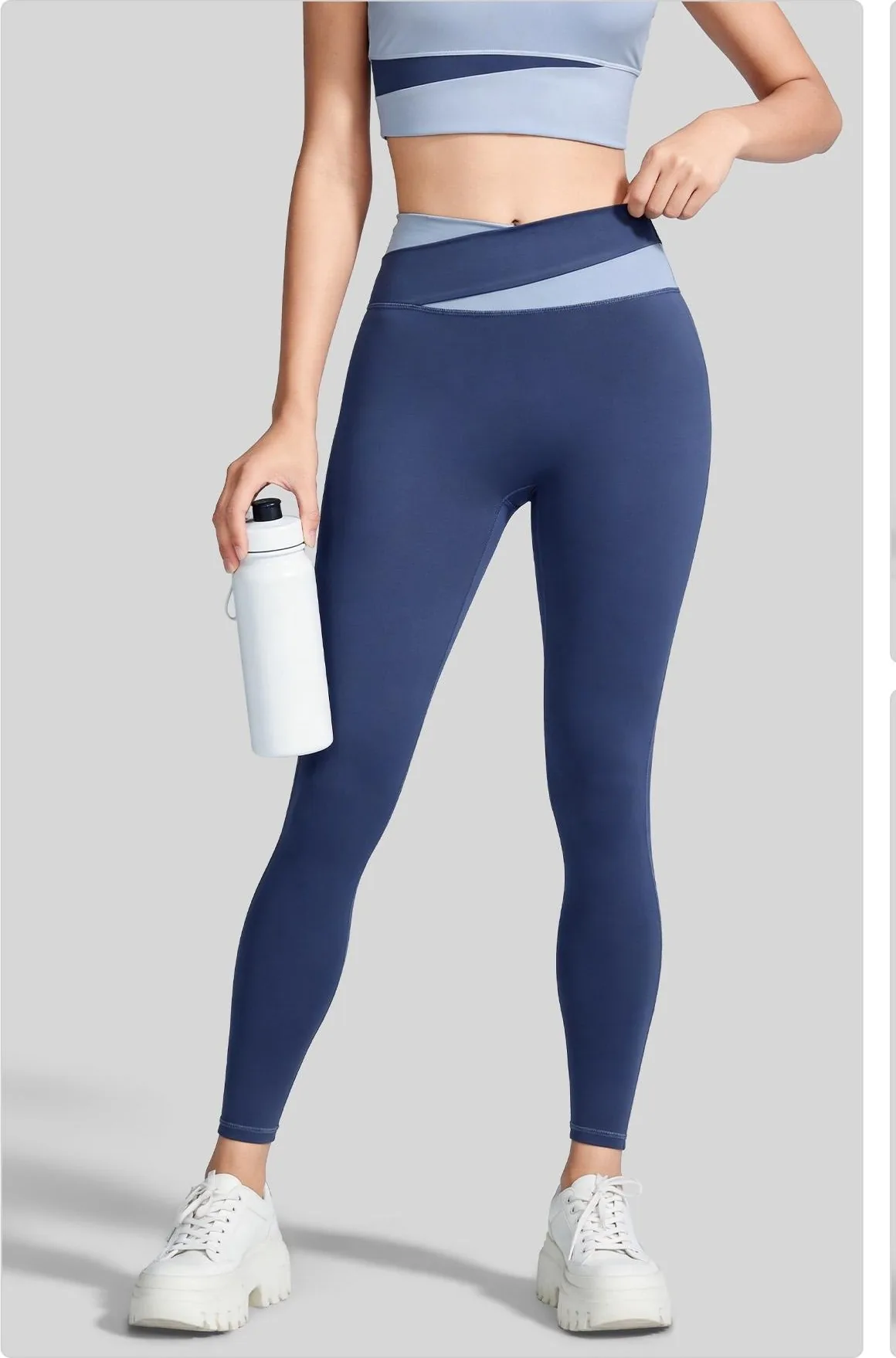 Peach Color-Block Leggings