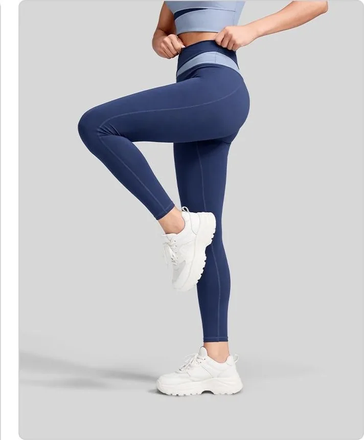 Peach Color-Block Leggings