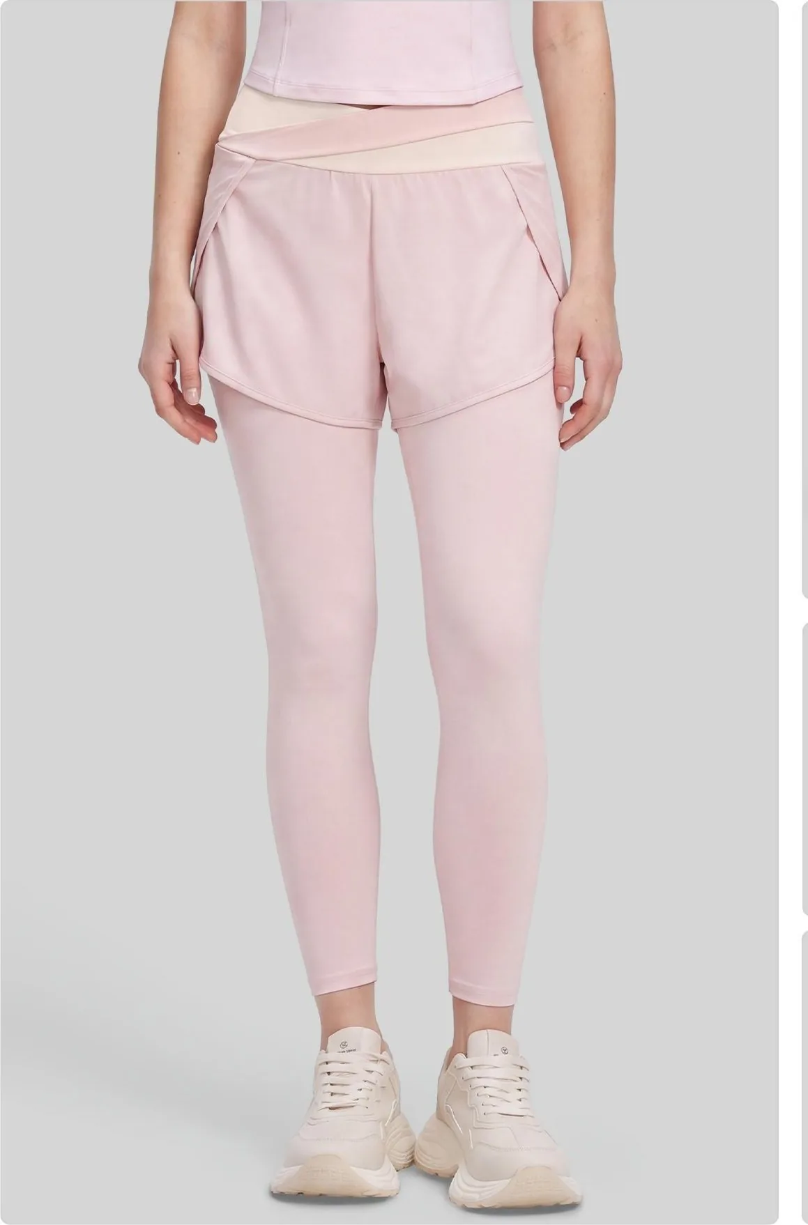 Peach Color-Block Quick-Dry Leggings