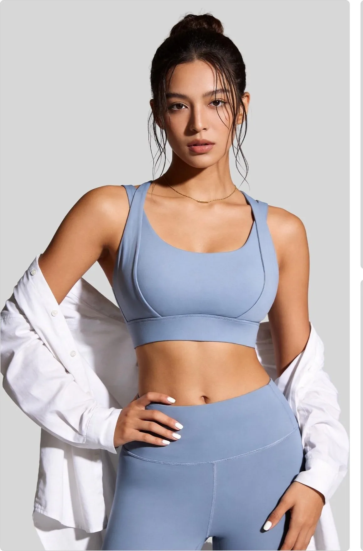 Peach Double-Strap Sports Bra