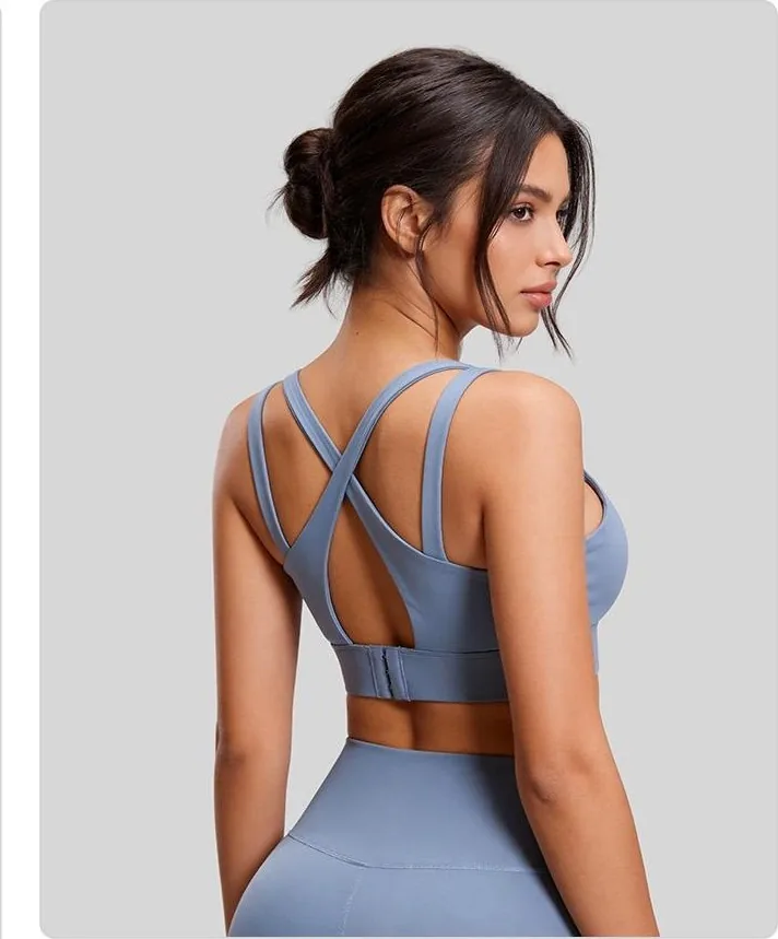 Peach Double-Strap Sports Bra