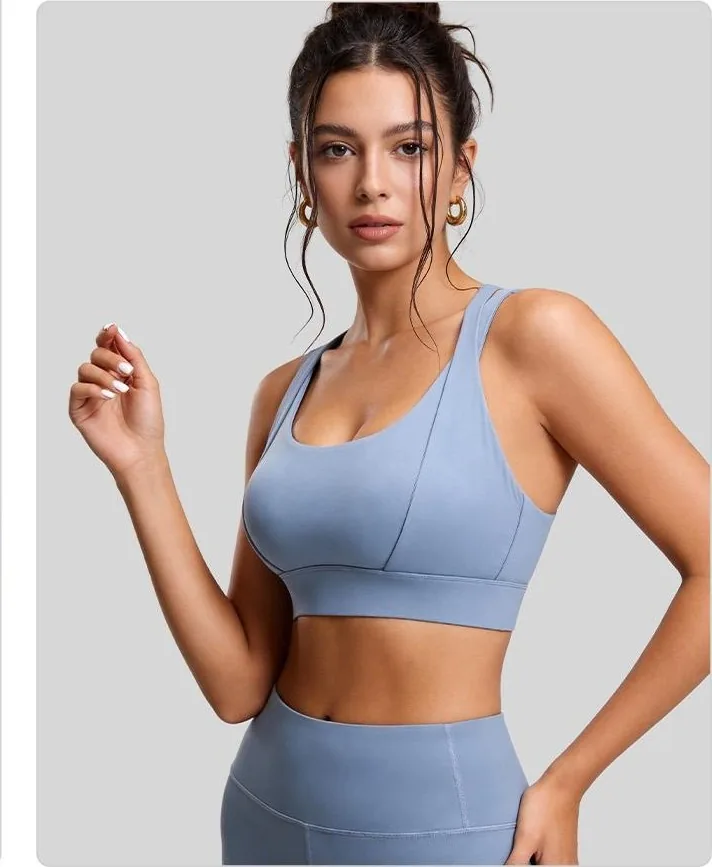 Peach Double-Strap Sports Bra