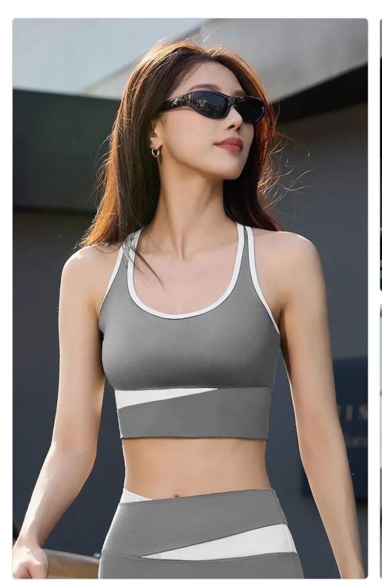 Peach Contrast Sports Bra