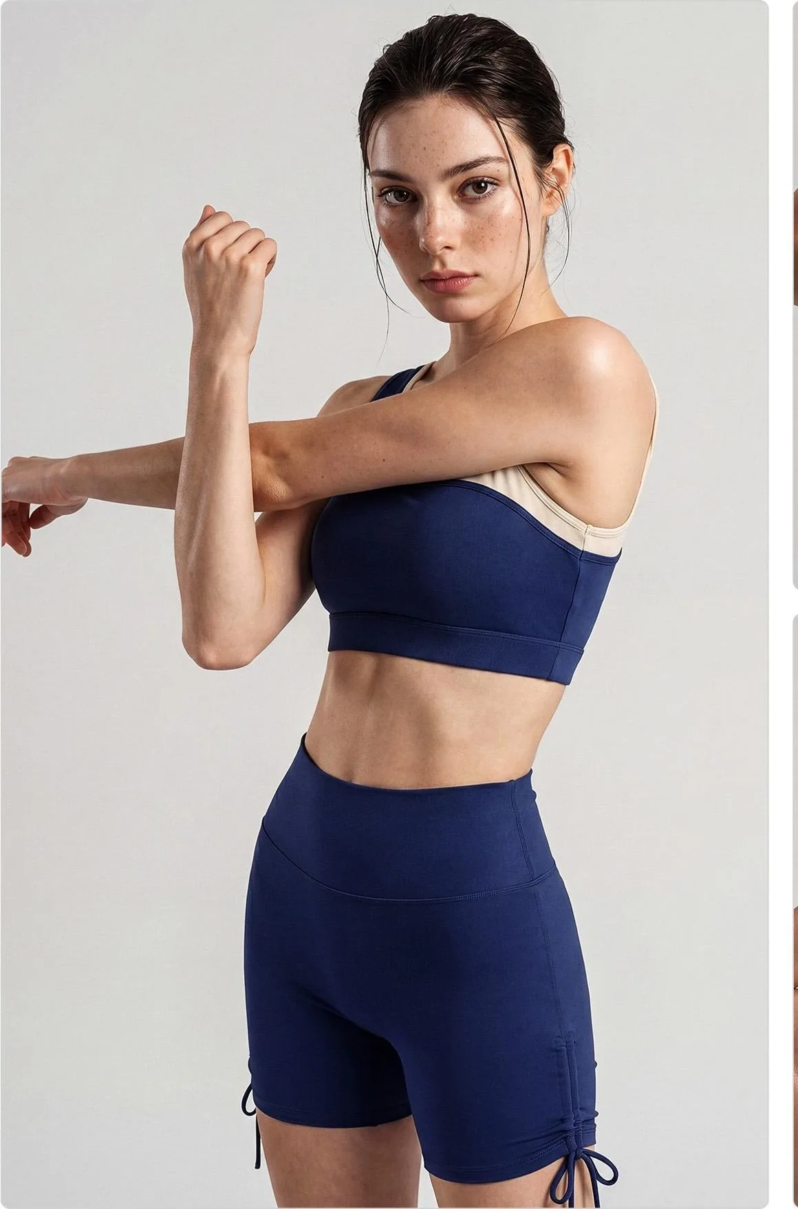 Peach 2-in-1 Double Color Sports Bra
