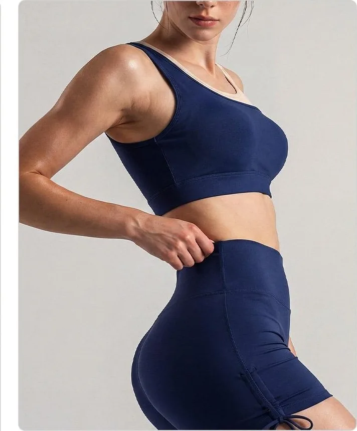 Peach 2-in-1 Double Color Sports Bra