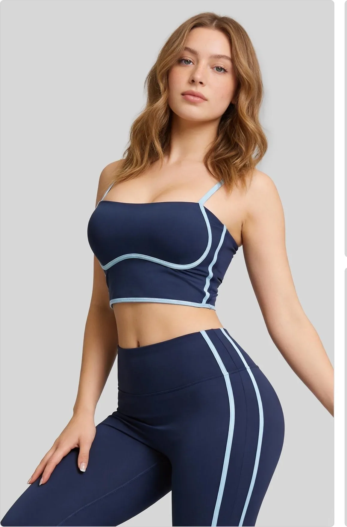 Peach Linear-Seam Sports Bra