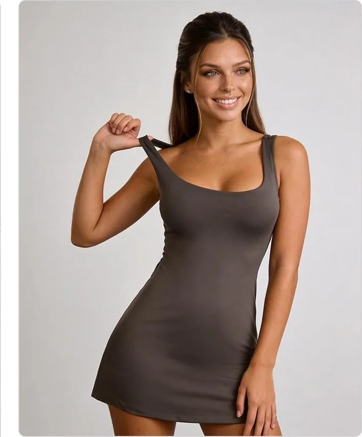 Peach Bodysuit Dress