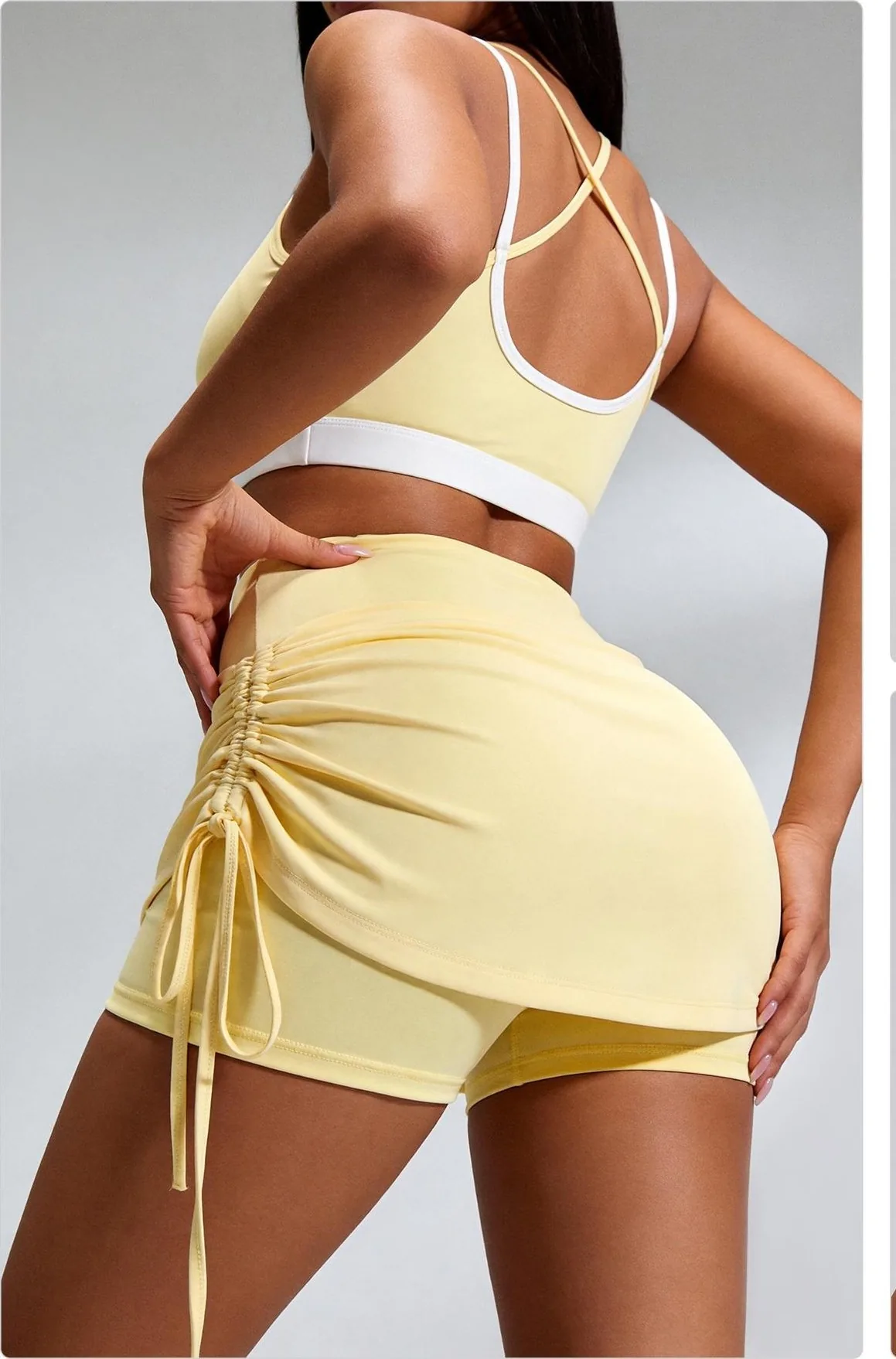 Peach Ruched Skirt