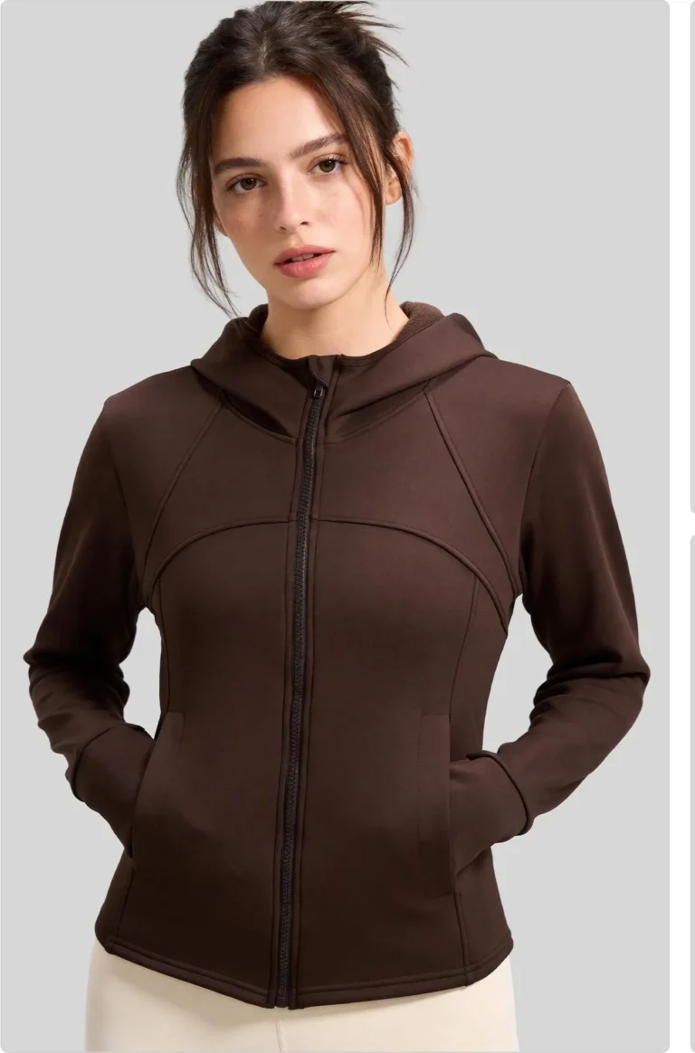 Peach Fleece-Lined Hooded Jacket