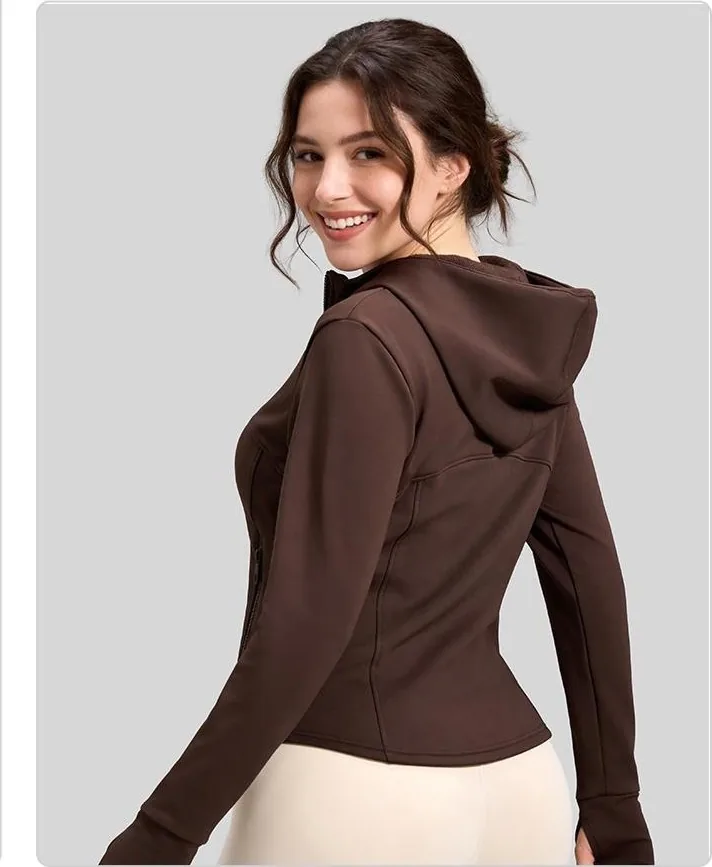 Peach Fleece-Lined Hooded Jacket