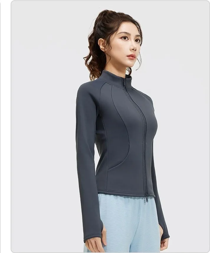 Peach Fleece Stand Collar Pocket Jacket