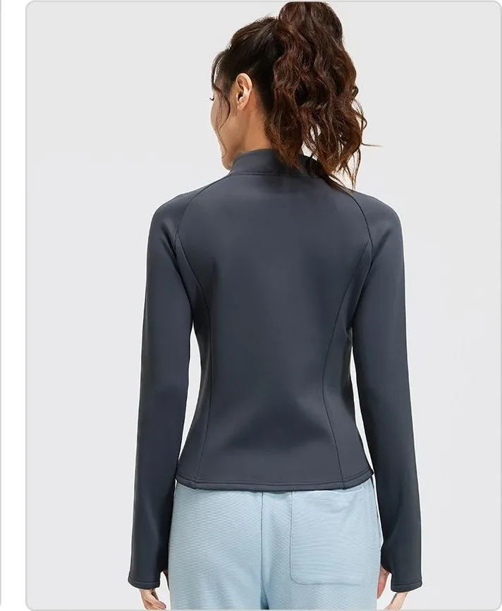 Peach Fleece Stand Collar Pocket Jacket