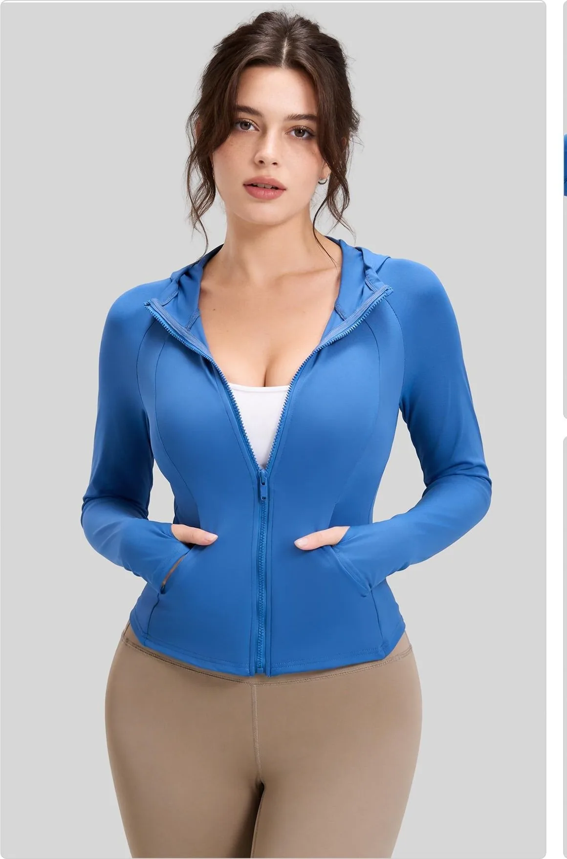 Peach Hooded Pocket Jacket