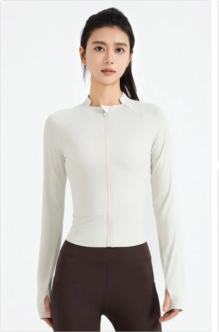 Striped High-Low Neck Jacket