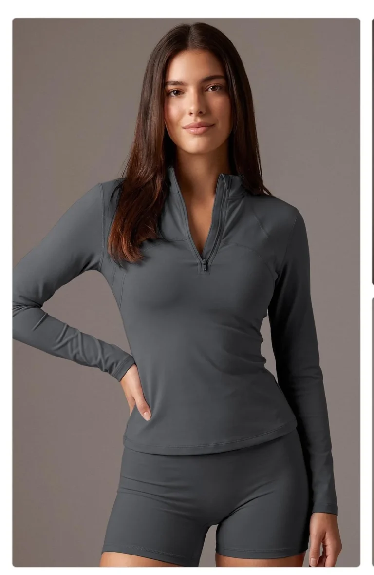 Half-Zip Long Sleeve Top