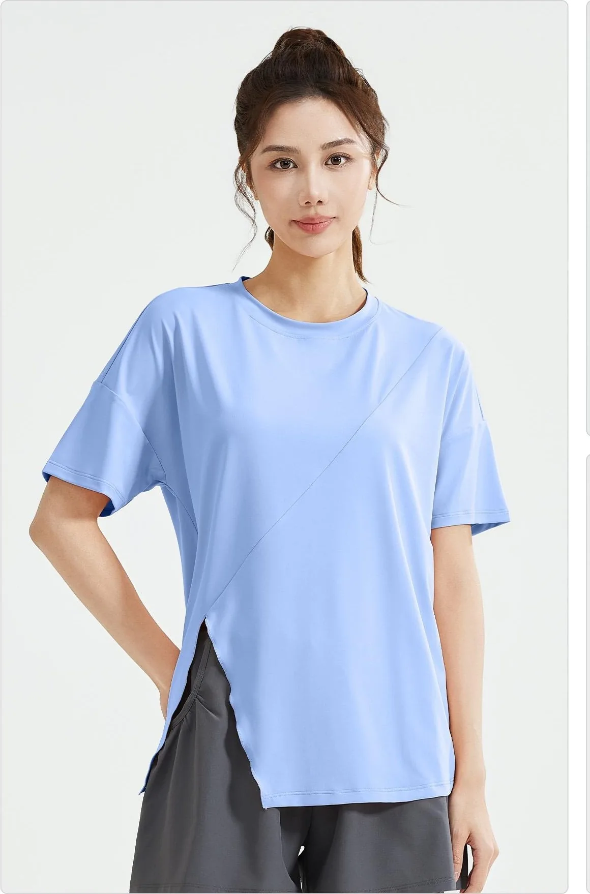 Slit Loose Short Sleeve Top