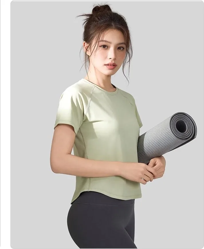 Loose Back Mesh Short Sleeve Top