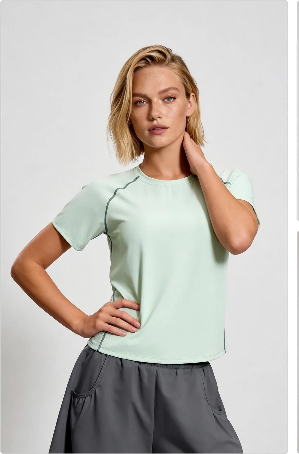 Contrast Piped Loose Short Sleeve Top