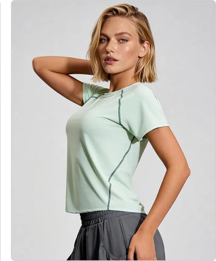 Contrast Piped Loose Short Sleeve Top