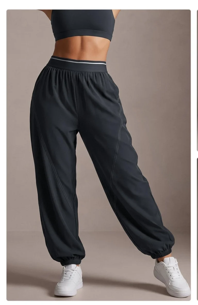 Peach Cuffed Line-Detailed Leggings