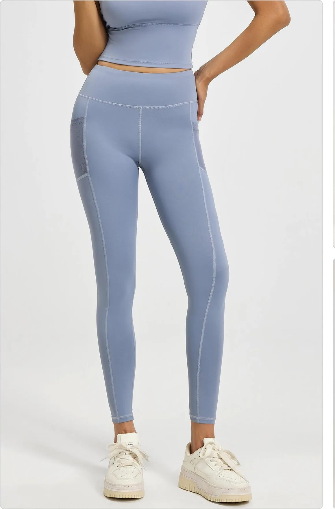 Peach Mesh Side Pocket Leggings
