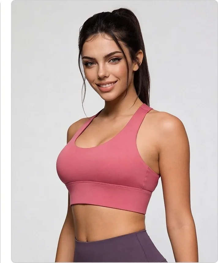 Nylon Button-Front Sports Bra 01