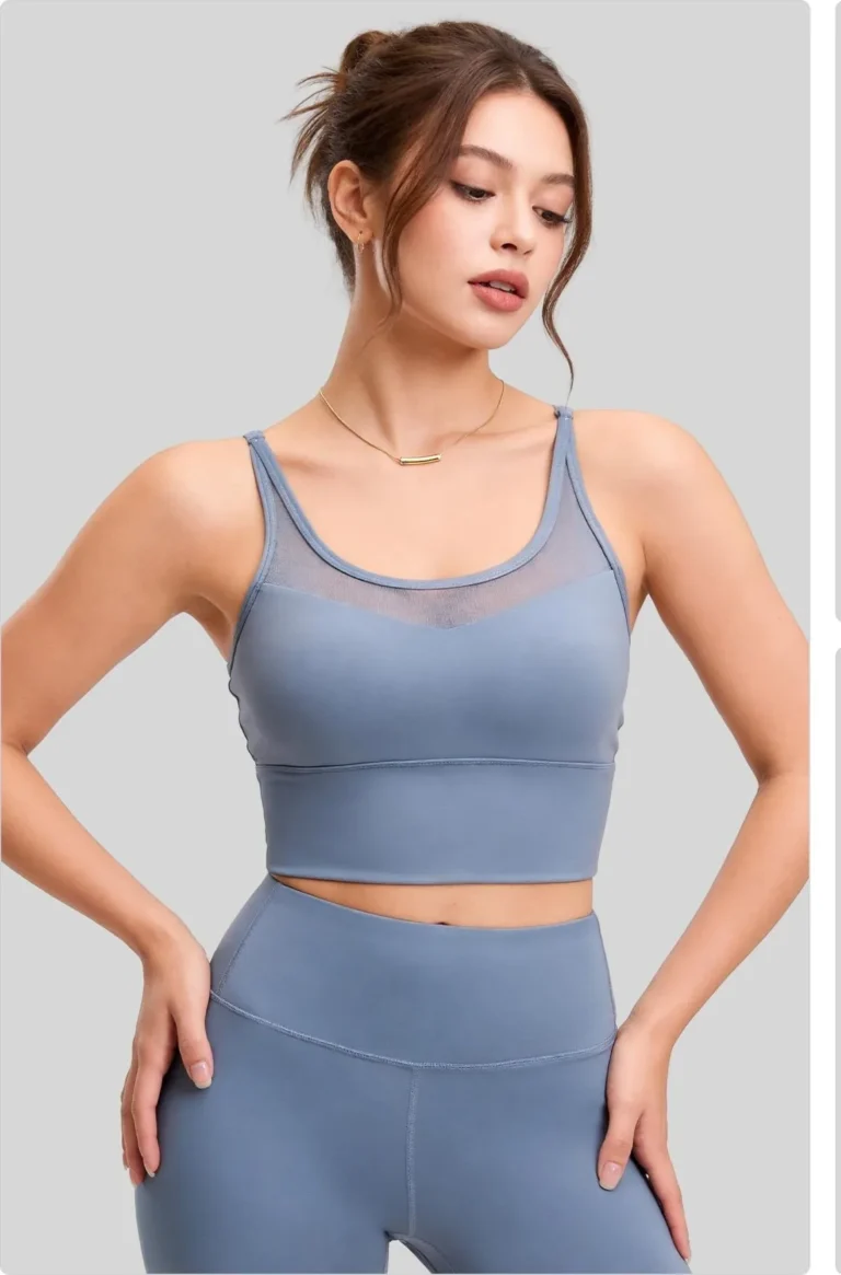 Thin-Strap Mesh Sports Bra