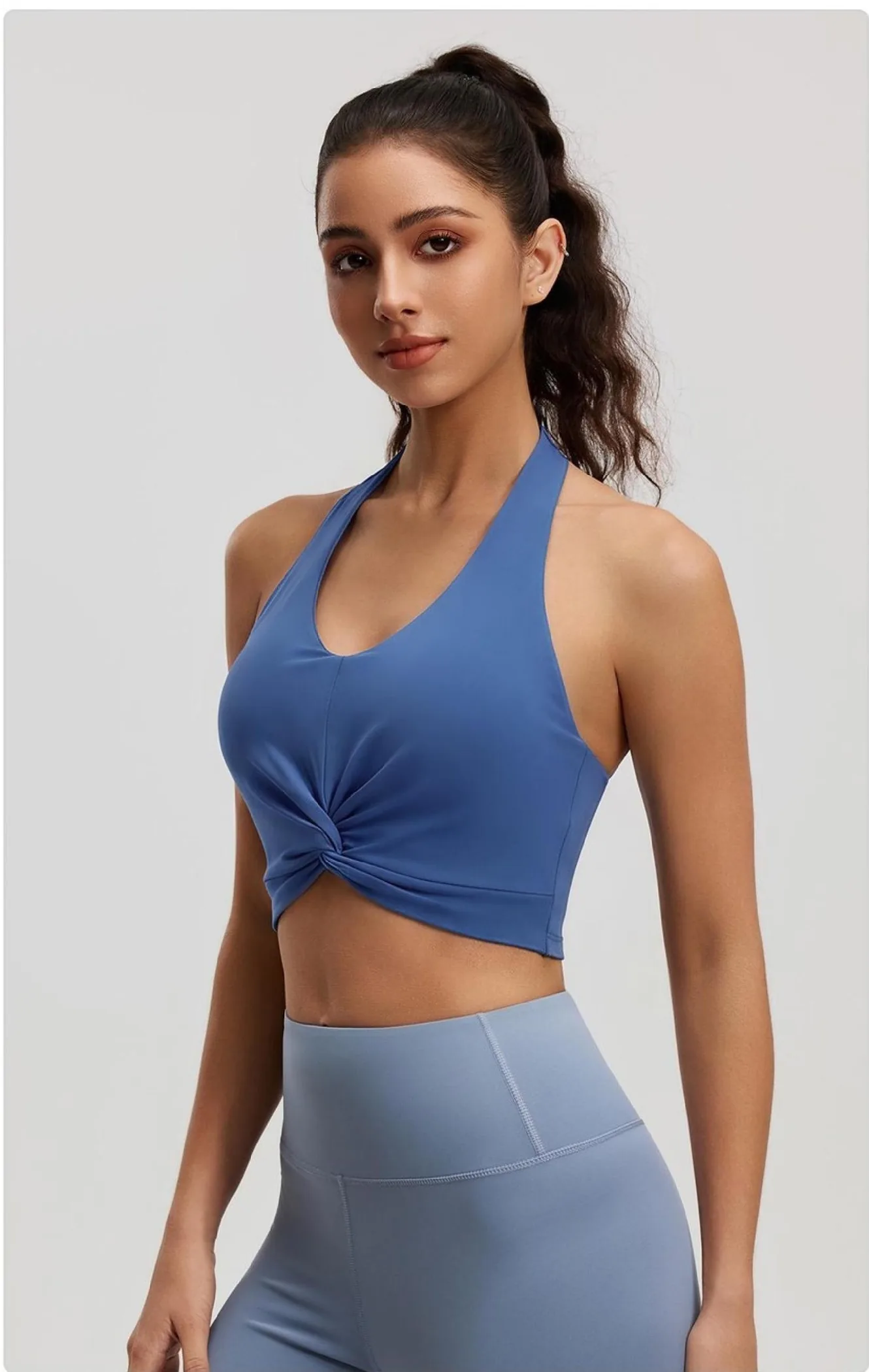 Halter Twisted Sports Bra