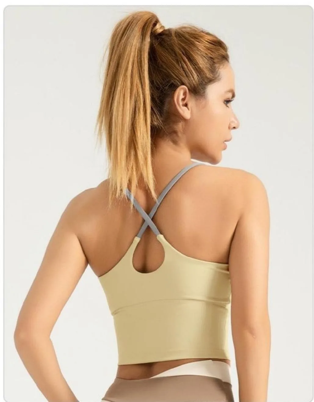 Color-Block Strappy Sports Bra