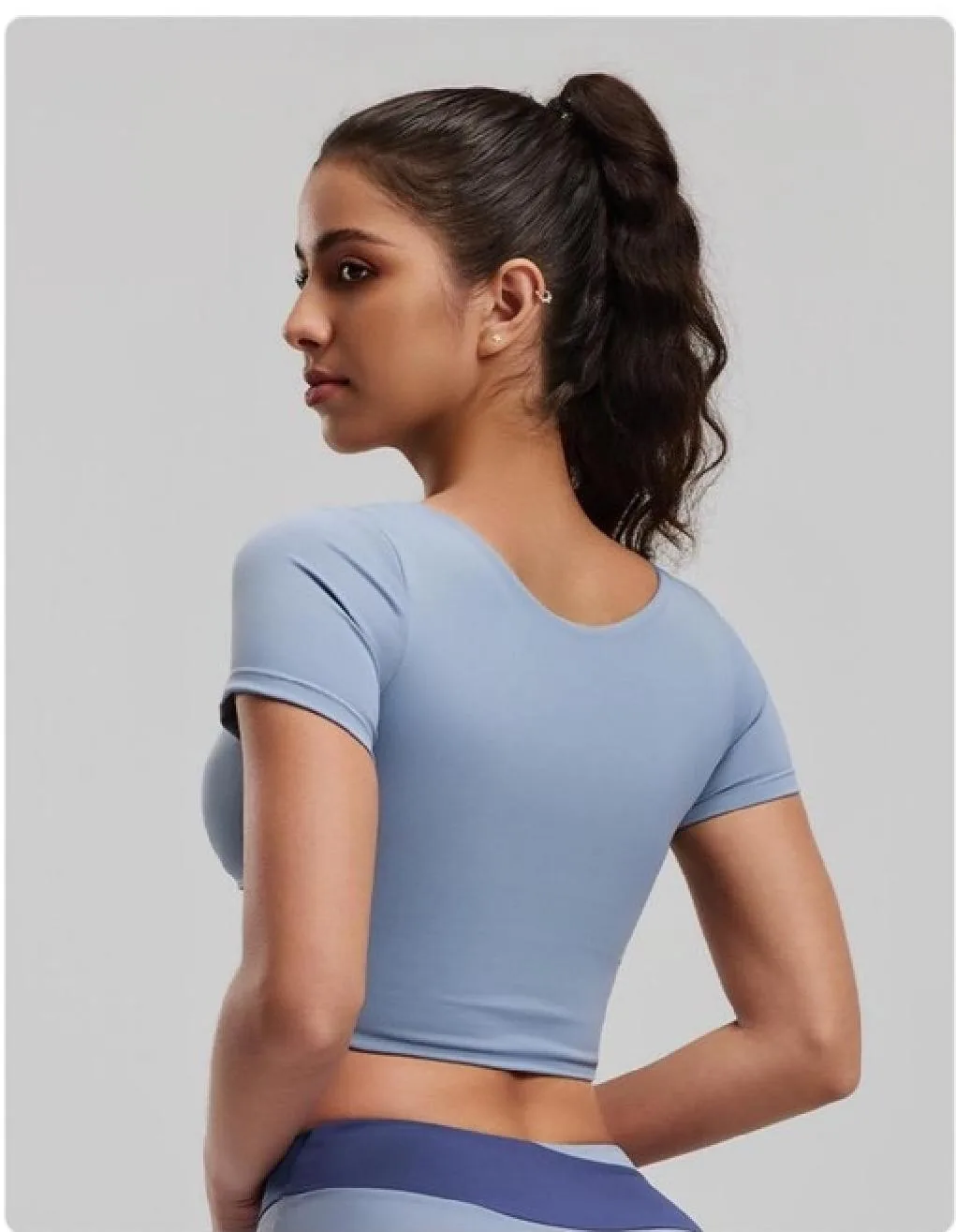 Peach Color-Block Short Sleeve Top