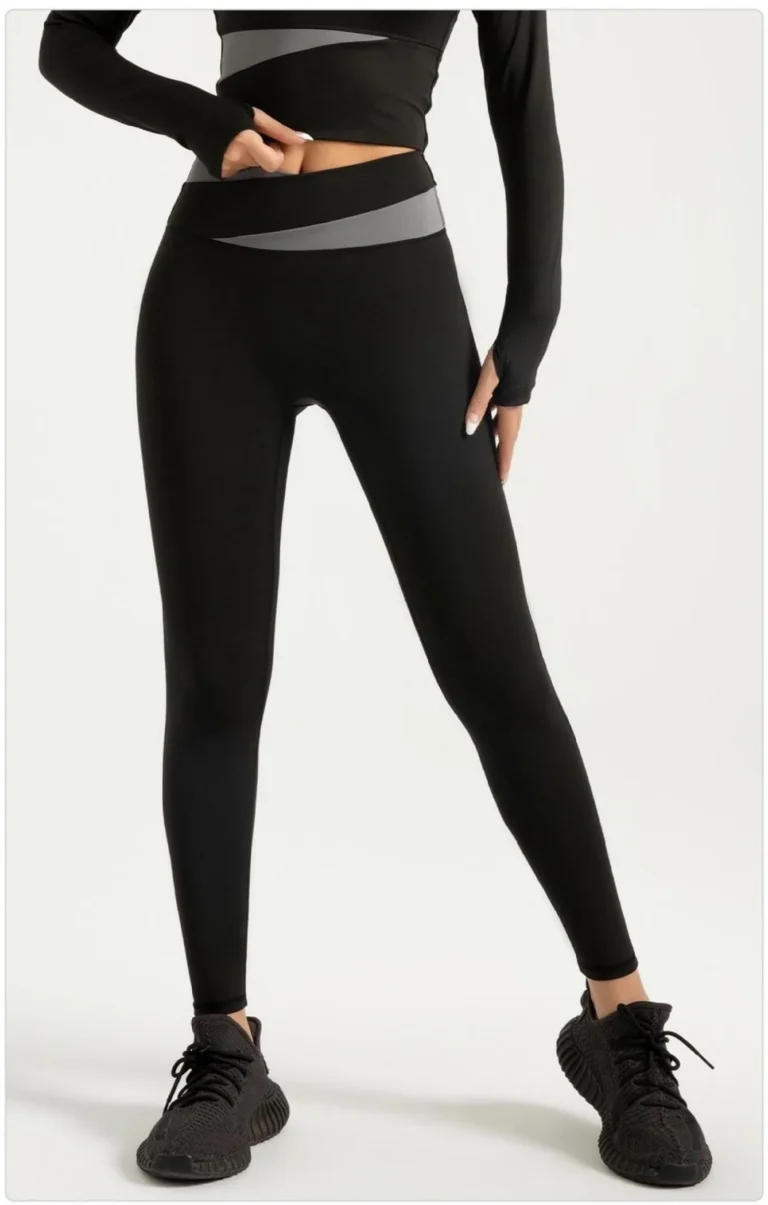 Peach Color-Block Leggings