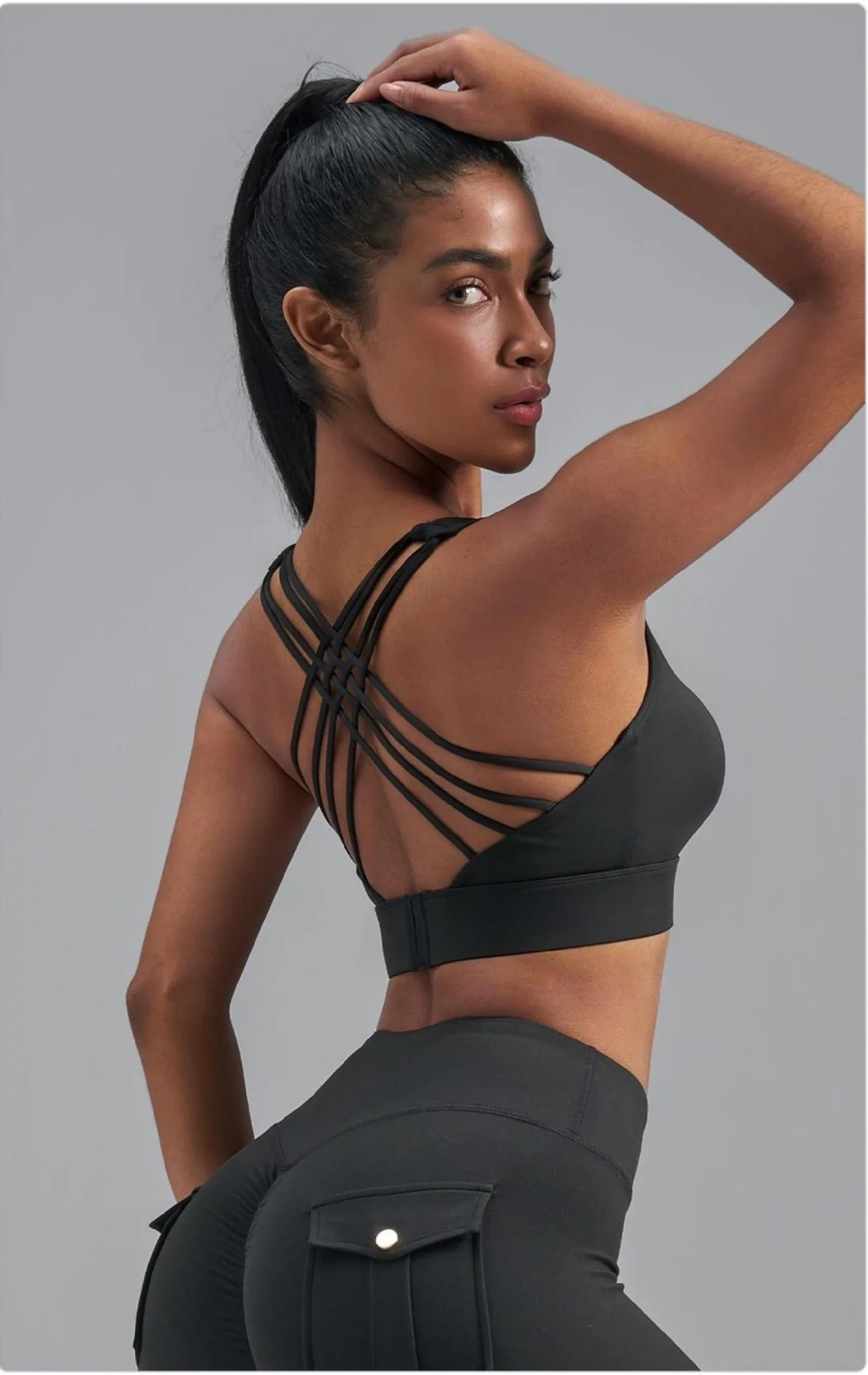 Buttery-Soft Four-Strap Cross Sports Bra