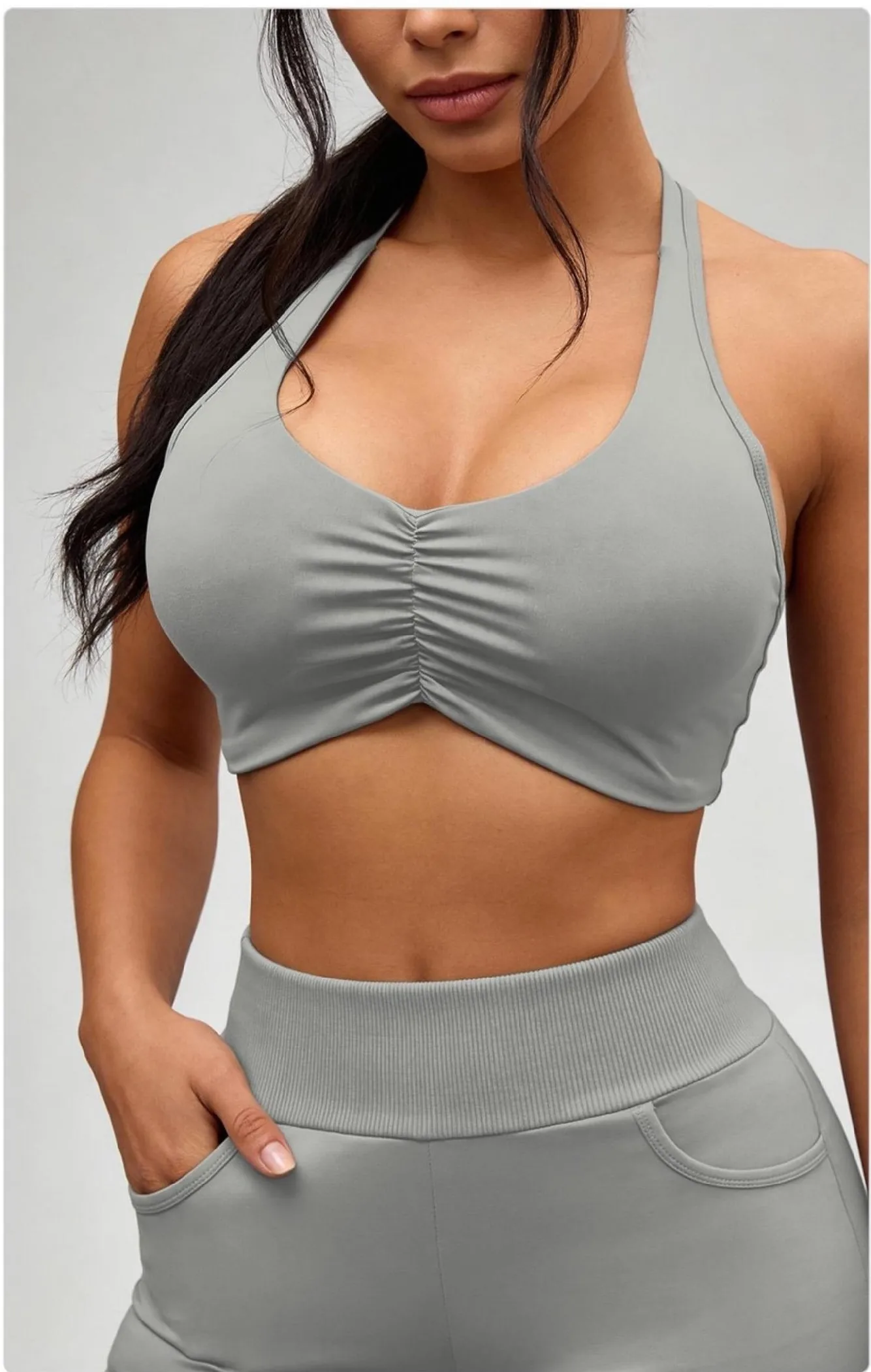 Front-Ruched Sports Bra