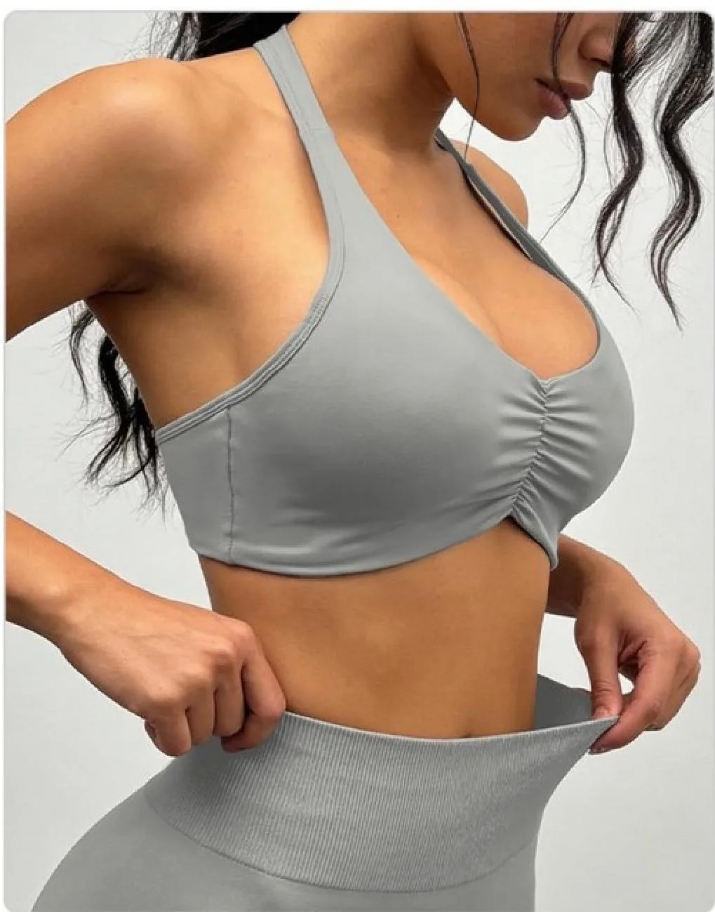 Front-Ruched Sports Bra