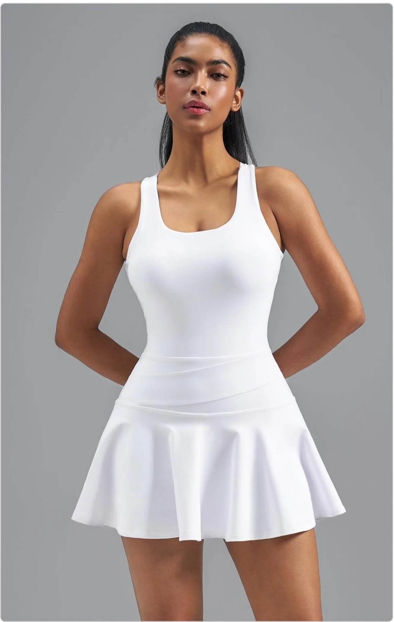 Waist-Cinching Spliced Bodysuit Dress