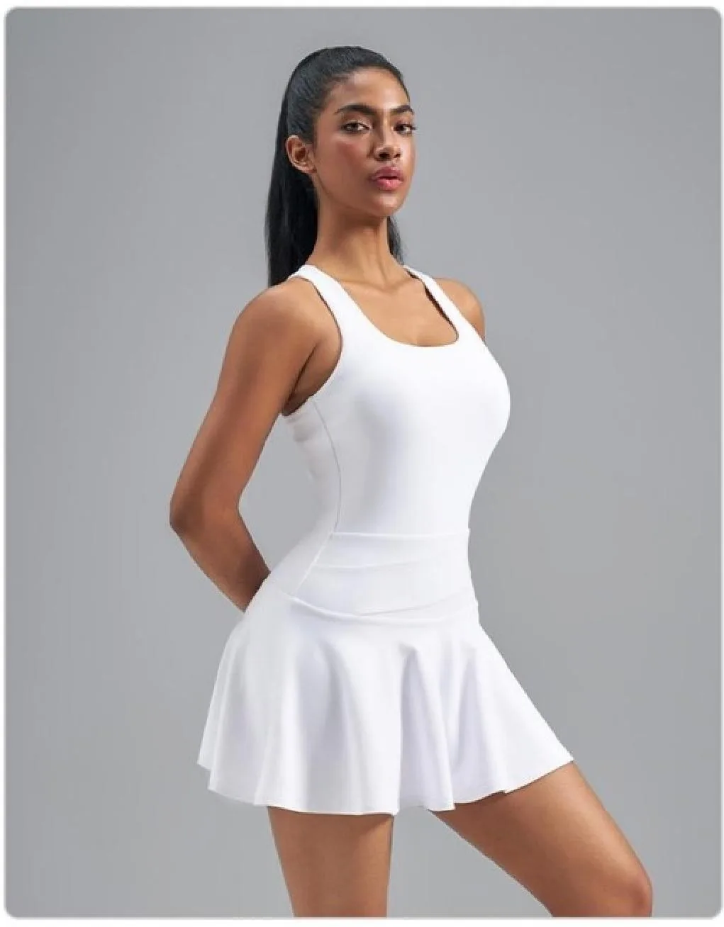 Waist-Cinching Spliced Bodysuit Dress