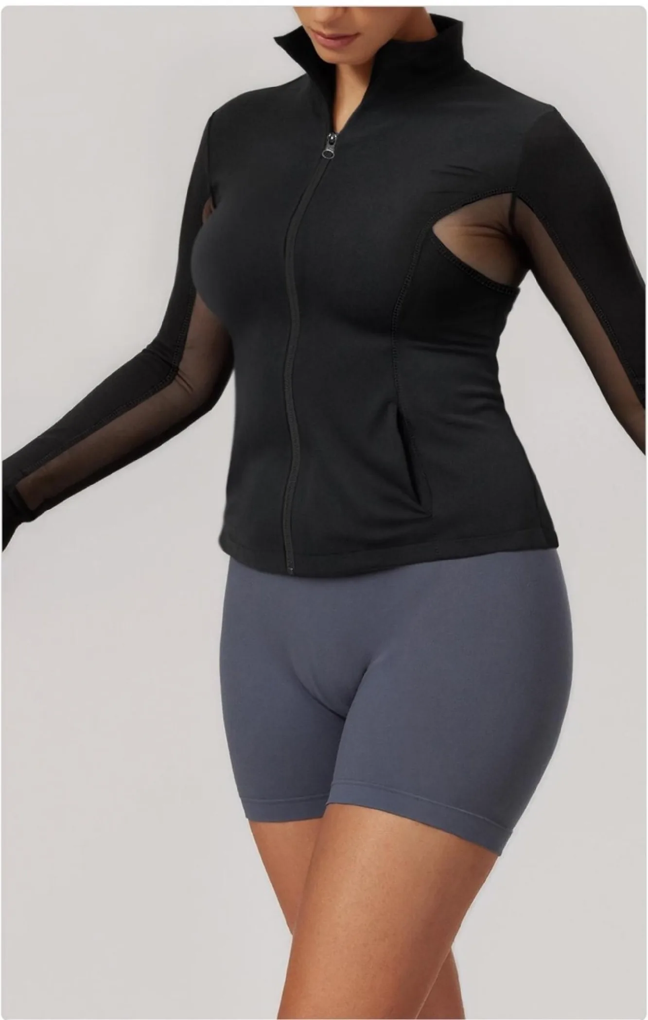 Mesh Spliced Jacket